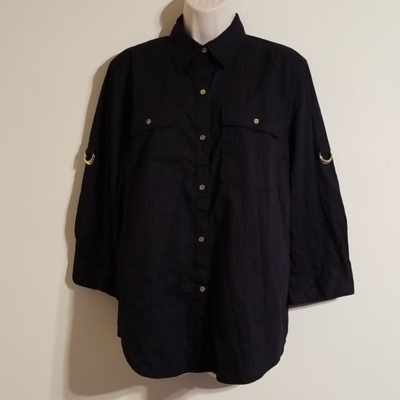 Lauren Ralph Lauren women's black with gold blouse - Picture 9 of 17